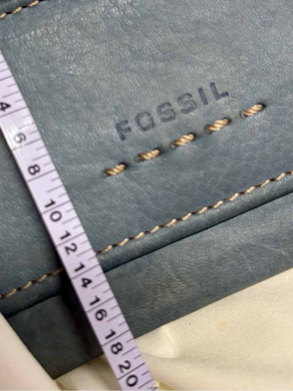2 Sets of Fossil Small Leather Zip Wallets in Deep Brown and Light Blue - Picture 11 of 12